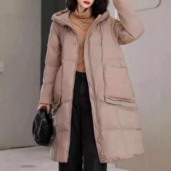 ダウンジャケット レディース アウター 羽織 ジャケット 長袖 防寒 防風 冬 暖かい カジュアル お出かけ おしゃれ アウトドア シンプル 無地 ベーシック 定番 フード付き ポケット ファッション