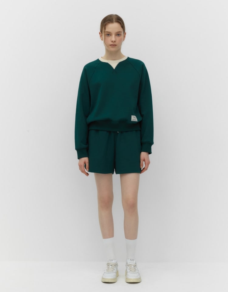 【DEPOUND】 CREW NECK SWEATS SET UP : GREEN