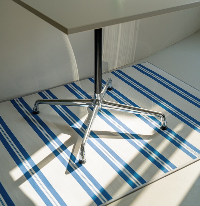 [DORMOR] ストライプ ラグ カーペット - ブルー