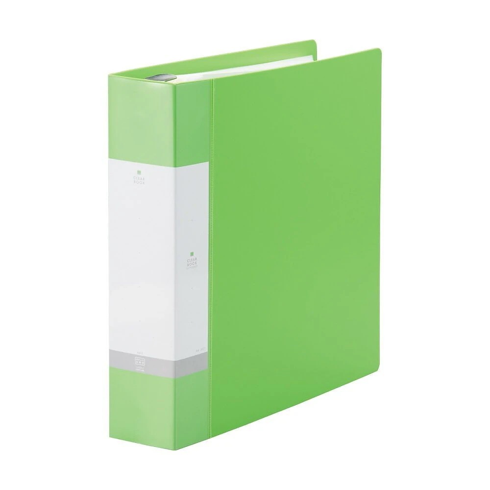 （まとめ買い）リクエスト クリヤーブック ポケット交換タイプ A4 30穴 55+1ポケット 黄緑 G3808-6 [x3]