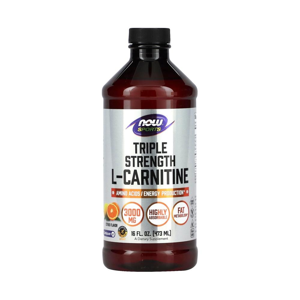 NOW Foods スポーツ トリプル強度l-カルニチン液 柑橘類 3000mg 16 fl oz（473 ml）