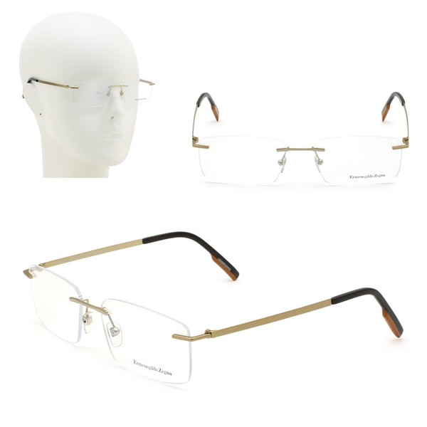 フレームのみ EZ5219/V 038 57 Ermenegildo Zegna LEGGERISSIMO メガネ 眼鏡 マットゴールド ブラック