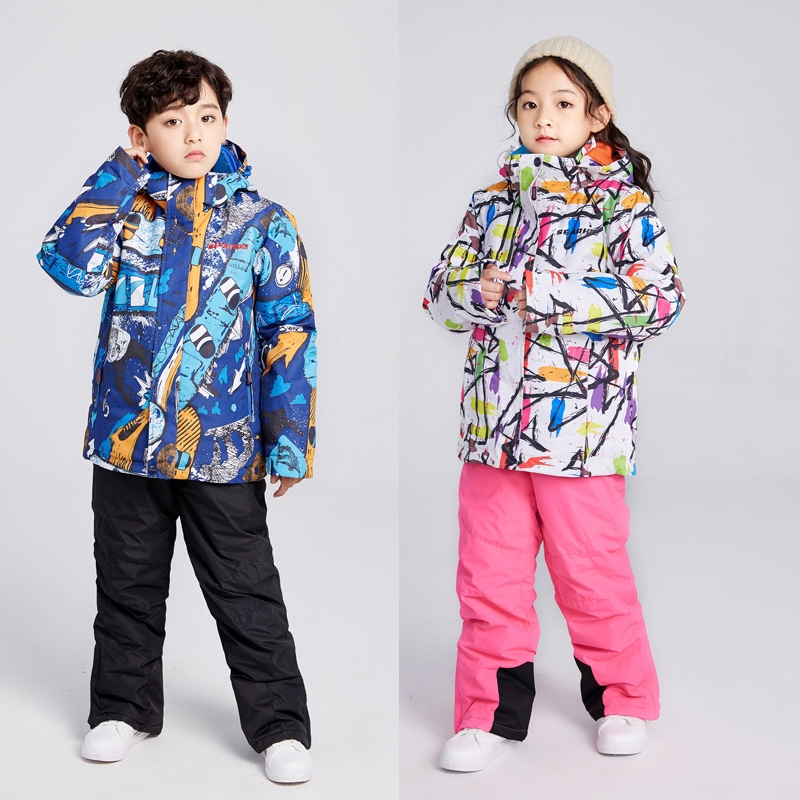 [迅速な出荷] 子供 キッズ スノーウェア スノーボード ウェア キッズ スキー ウェア スノーパンツ スノーボードウェア 撥水 防風 保温 雪遊び 中綿 男女兼用