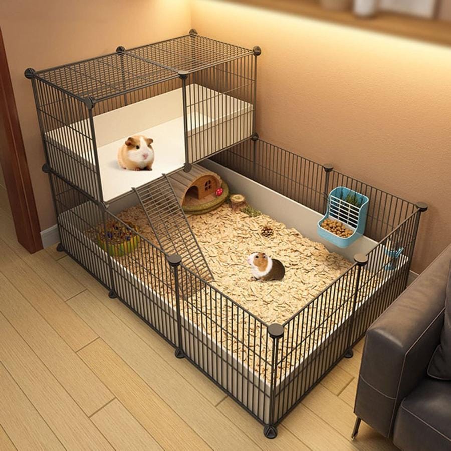 ハムスター ケージ - ハムスターエンクロージャーモルモットケージ小動物とエクササイズプレイハウスDIYペットベビーサークル小動物モルモットウ