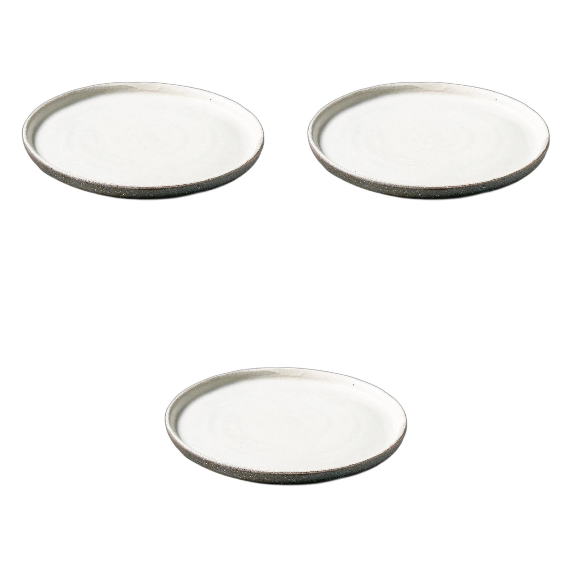 3個セット 黒銀彩粉引釉8.0丸皿 [ 24×2cm ] 盛皿陶磁器 セトモノホンポ(Setomonohonpo)