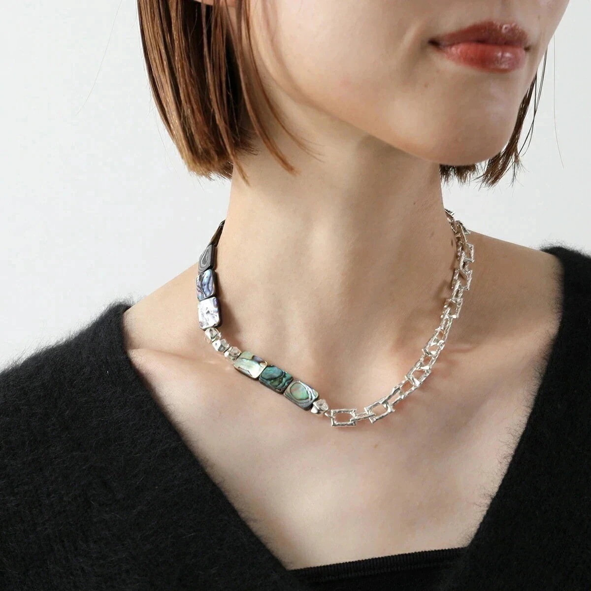 YOSTER ヨースター ネックレス Flow Chain Necklace レディース メンズ チェーン アワビ貝 アクセサリー SILVER