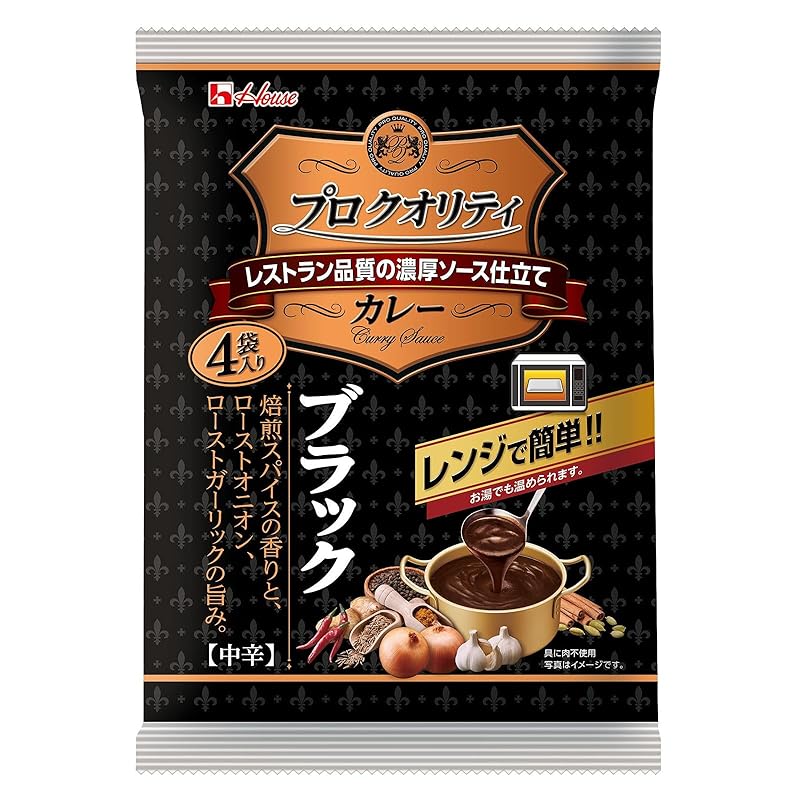 ハウス食品 プロクオリティ カレー ブラック 4袋入り ×6個