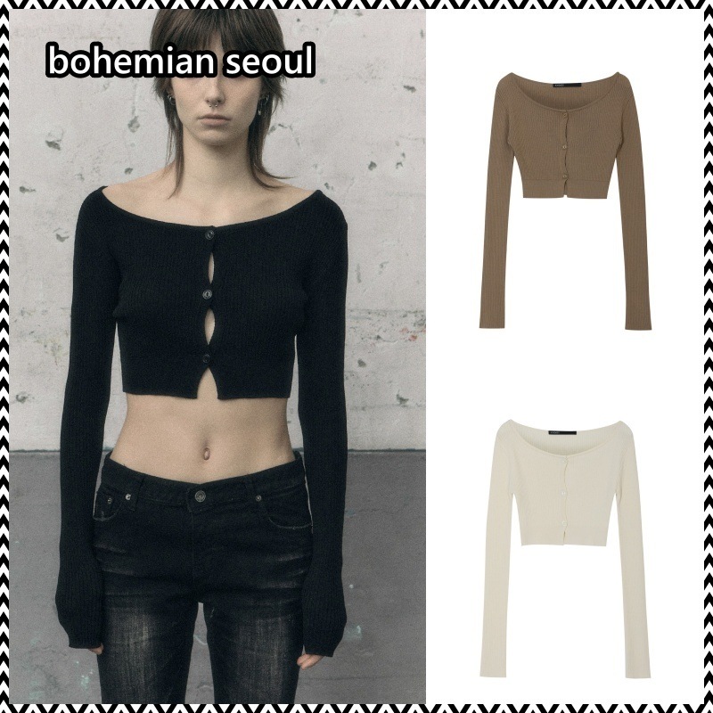 bohemian seoul 24SS MICRO MINI RIBBED CARDIGAN