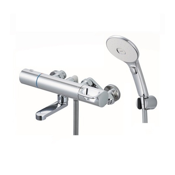 RBF-913EW [サーモスタットバス水栓 メッキハンドル エコフルスイッチシャワー 洗い場専用短尺吐水口]