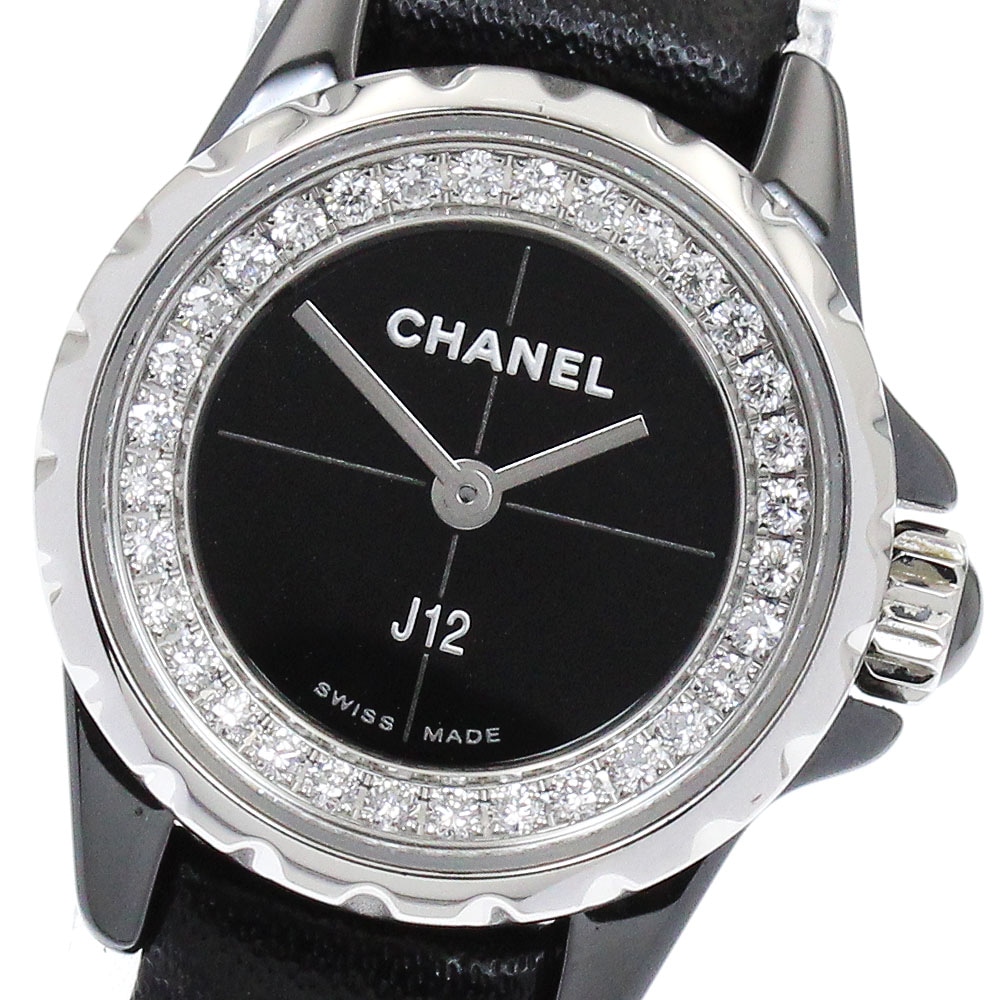 シャネル CHANEL H4663 J12 XS ダイヤ クォーツ レディース 良品 保証書付き_894534【中古】