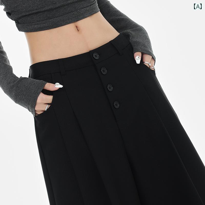 レディース ボトムス パンツ ワイド ロング ストリート KPOP ダンス トレーニング 秋 スタイル 快適 プリーツ ストレート スーツ ハイウエスト ドレープ フロアレングス