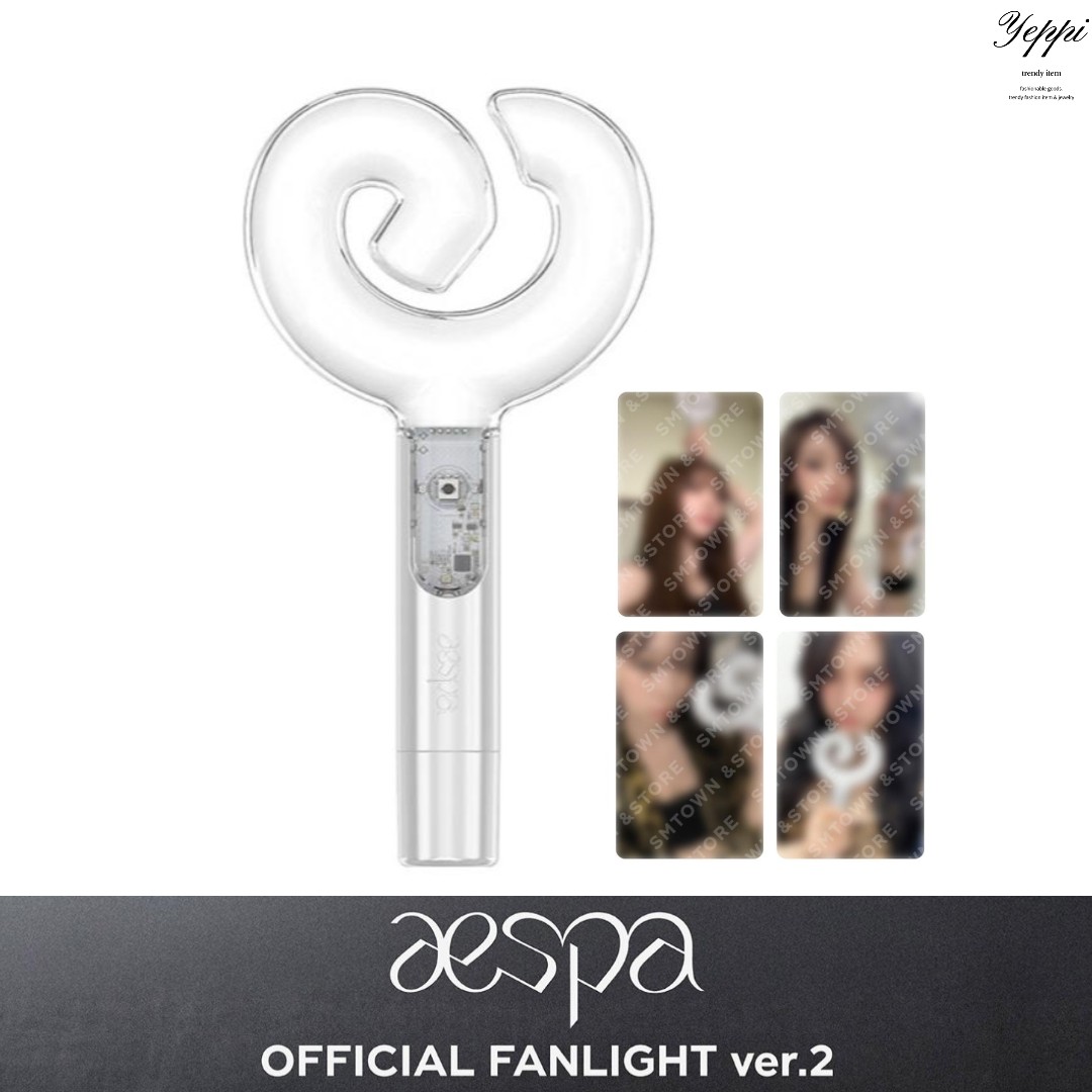 【 当日出発 】 AESPA OFFICIAL LIGHT STICK VER.2 [ 特典フォトカード4種1セット付+当店特典公式ランダムフォトカード1枚 ] aespa 公式グッズ ペンライト