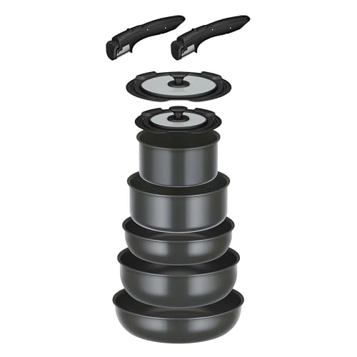 【Amazon.co.jp 限定】サーモス デュラブルシリーズ 取っ手のとれるフライパン9点セットDA IH対応 グレー KSD-9A GY 11,022円