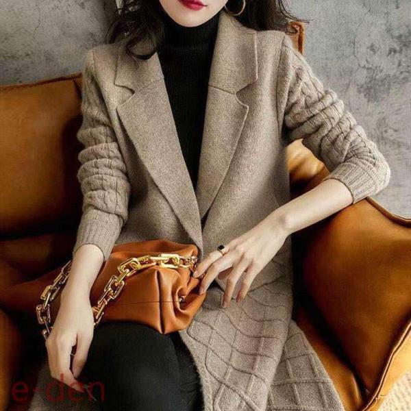 【2枚購入で 280円OFF!】タイムセール ニットカーディガン レディース 秋冬 40代 長袖 ニットトップス 無地コーディガン ロング丈ーディガン セーターアウター ゆったり オシャレ 大人上品