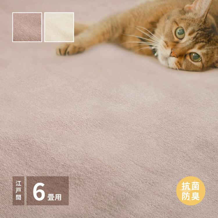 敷き詰めカーペット シエロ 江戸間6帖 6畳 抗菌 防臭 カットパイル ペット 爪引っかかり防止 日本製 北海道追加送料 沖縄離島はお届け不可 メーカーより直送