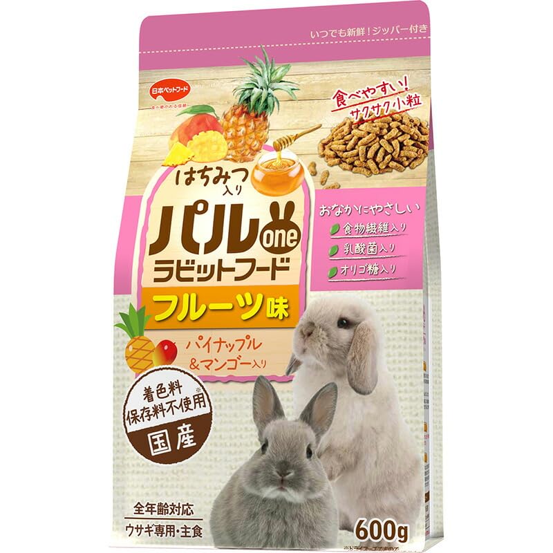 フィード・ワン （まとめ買い）日本ペットフード パルone ラビットフードフルーツ味 600g ウサギ用フード ×6