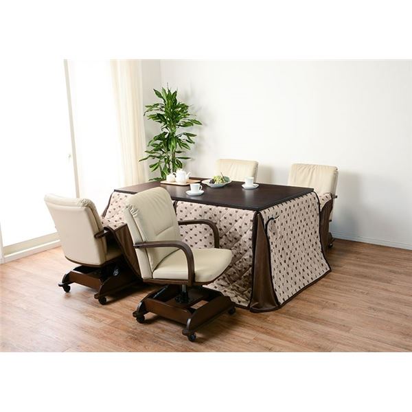 ハイタイプ用薄掛け こたつ布団 (幅120cm×奥行80cm) 綿混 リモコン用ポケット付き 『トルタFH120』 (リビング)