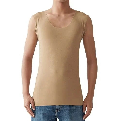 [グンゼ] インナーシャツ YG Tシャツ専用 in.T(インティー) CUT OFFシリーズ クルーネックスリーブレス 汗取りパッド付 メンズ
