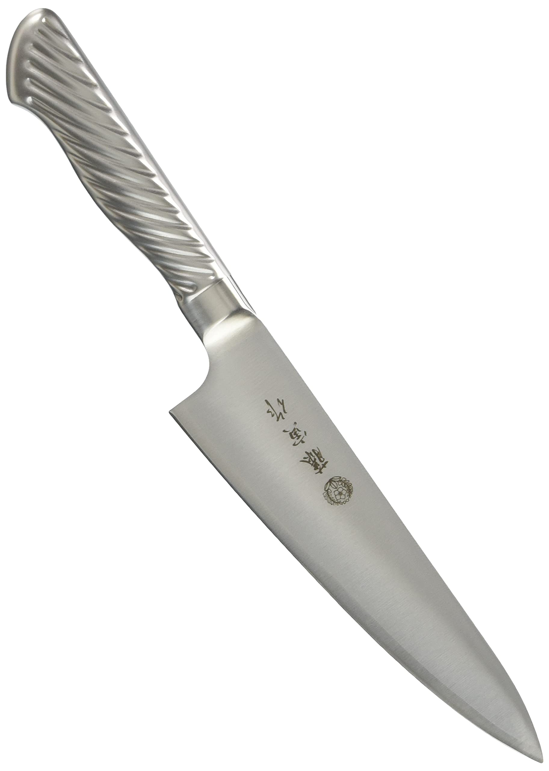 洋出刃 170mm 日本製 コバルト合金鋼 両刃 骨付肉や半冷凍物・カニなどの甲殻類を切る厚口牛刀 柄は握りやすいトルネード模様 オールステンレス 食洗器使用OK DPコバルト合金鋼割込 FU-615