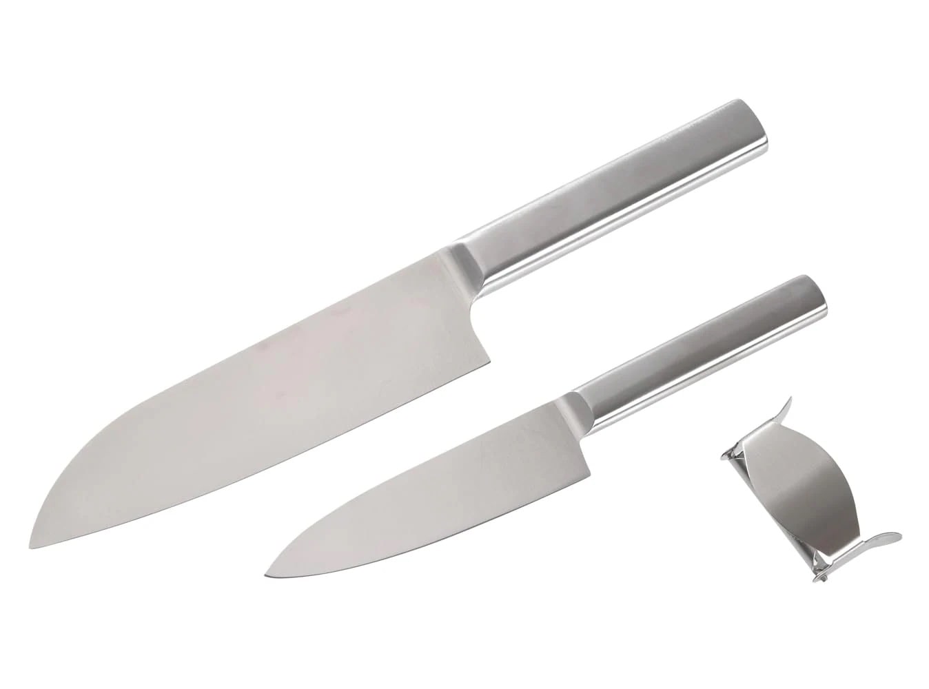 三徳包丁・ペティナイフセット（オールステンレス製・完全無地で菌の繁殖を防ぐ）Peel Appeal ベジタブルユニークピーラーセット