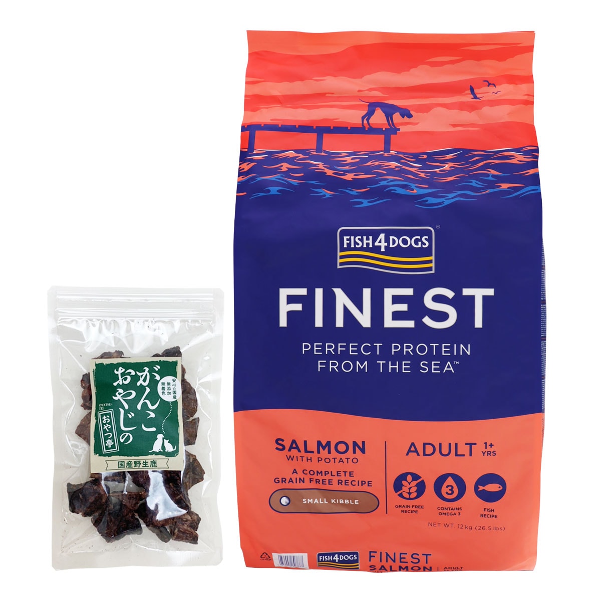 ファイネスト サーモン 小粒 12kg【国産鹿ラング15g付き】