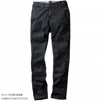 桑和 1472-08 カーゴパンツ（ノータック） Lサイズ ストライプ（910） Dandy Dad