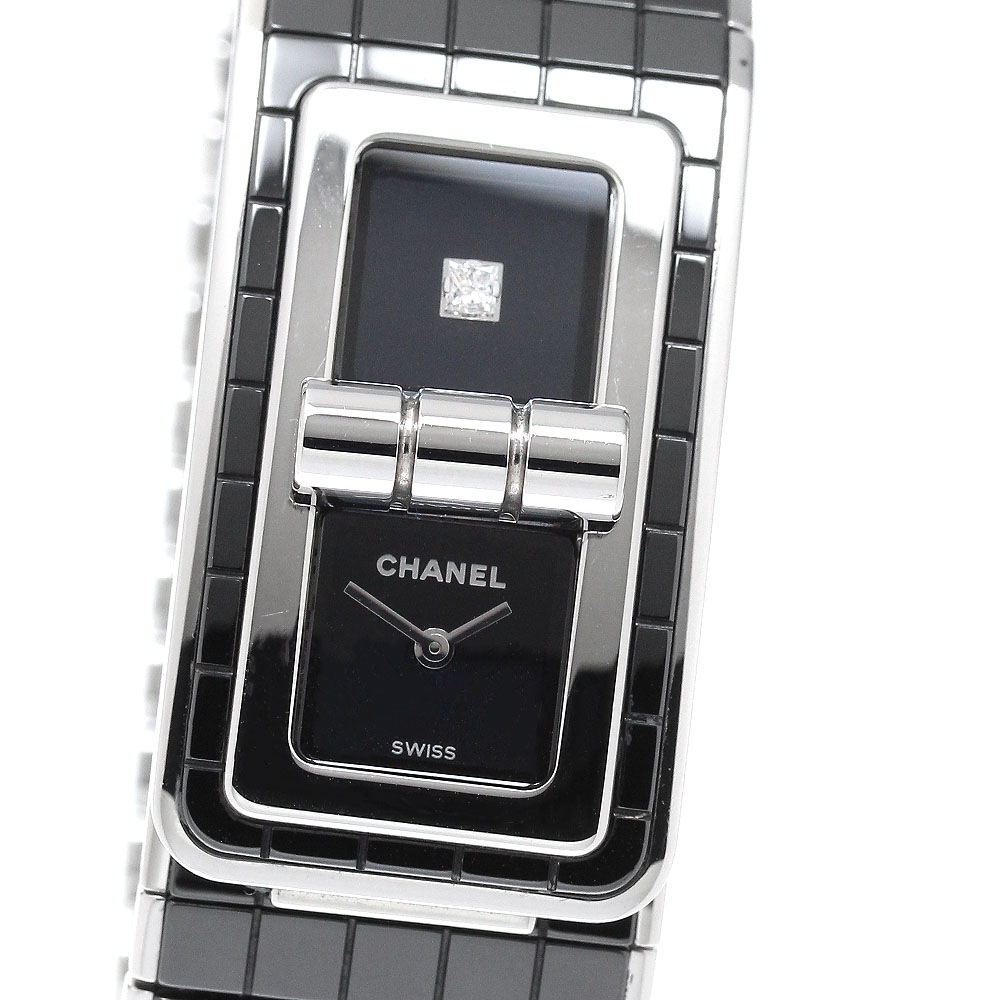 シャネル CHANEL H5147 コード ココ 1Pダイヤ クォーツ メンズ 保証書付き_961089【中古】