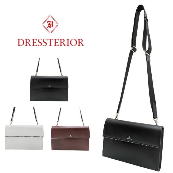 【DRESSTERIOR】866102 チェスキー 牛革 クラッチショルダー かばん 本革 ブラック フォーマル カジュアル 使いやすい お出かけ 普段使い ユニセックス