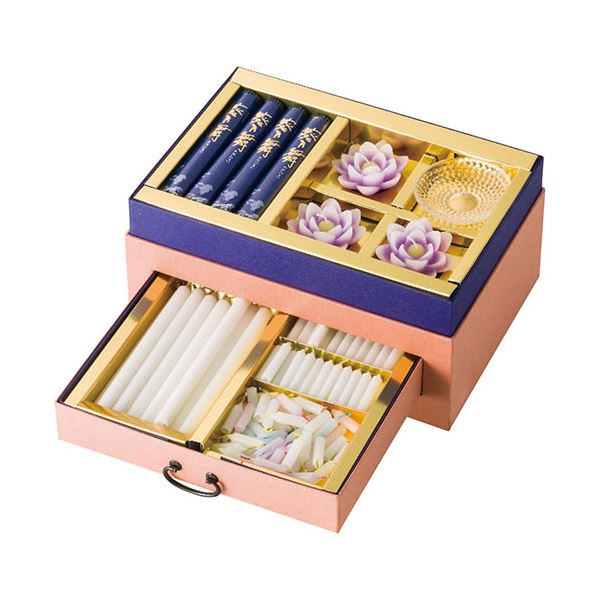 浄雅（蓮紫） 線香/ローソクセット 1305-090