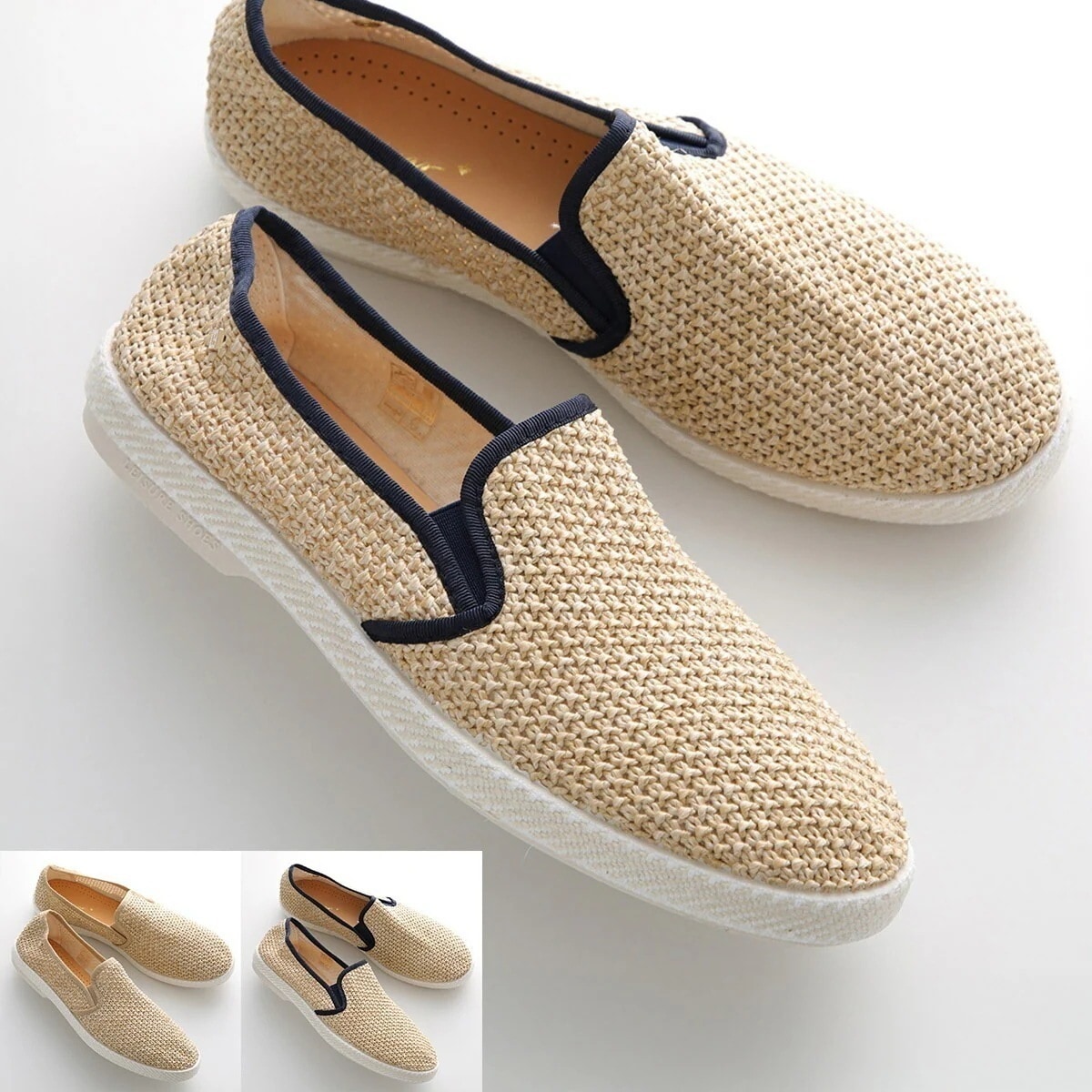 RIVIERAS リビエラ スリッポン NUDUDE メンズ エスパドリーユ メッシュ ジュートミッドソール ラバーソール メタルロゴ シューズ 靴 カラー2色