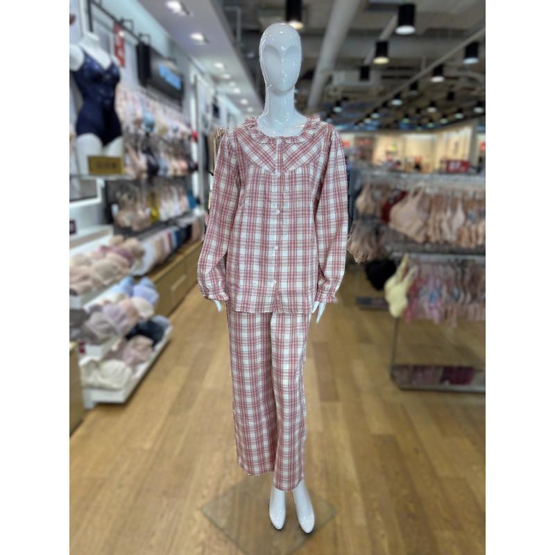 [坡州店] [] ウォームフレッシュ先染めチェック女性パジャマ (PK) VPA4480W