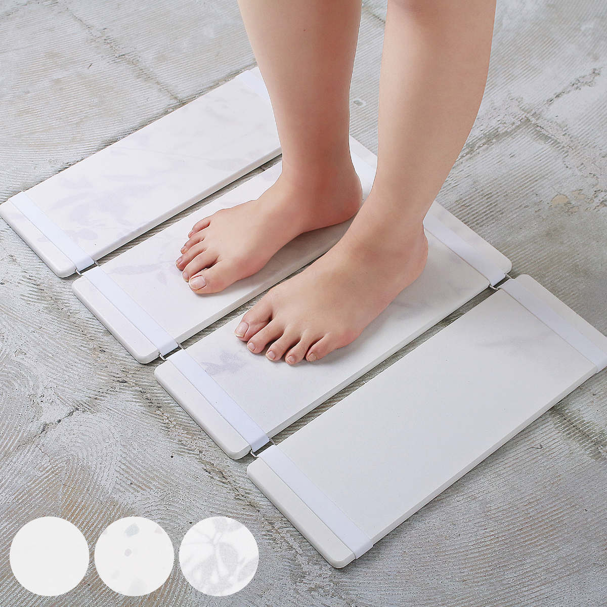 ＆NE バスマット 珪藻土 折りたたみ 60x39cm バス マット 珪藻土マット 速乾 吸水 速乾性 お風呂 浴室 長方形 大理石 アスベスト不使用 60 40 高吸水 足ふきマット 吸水性