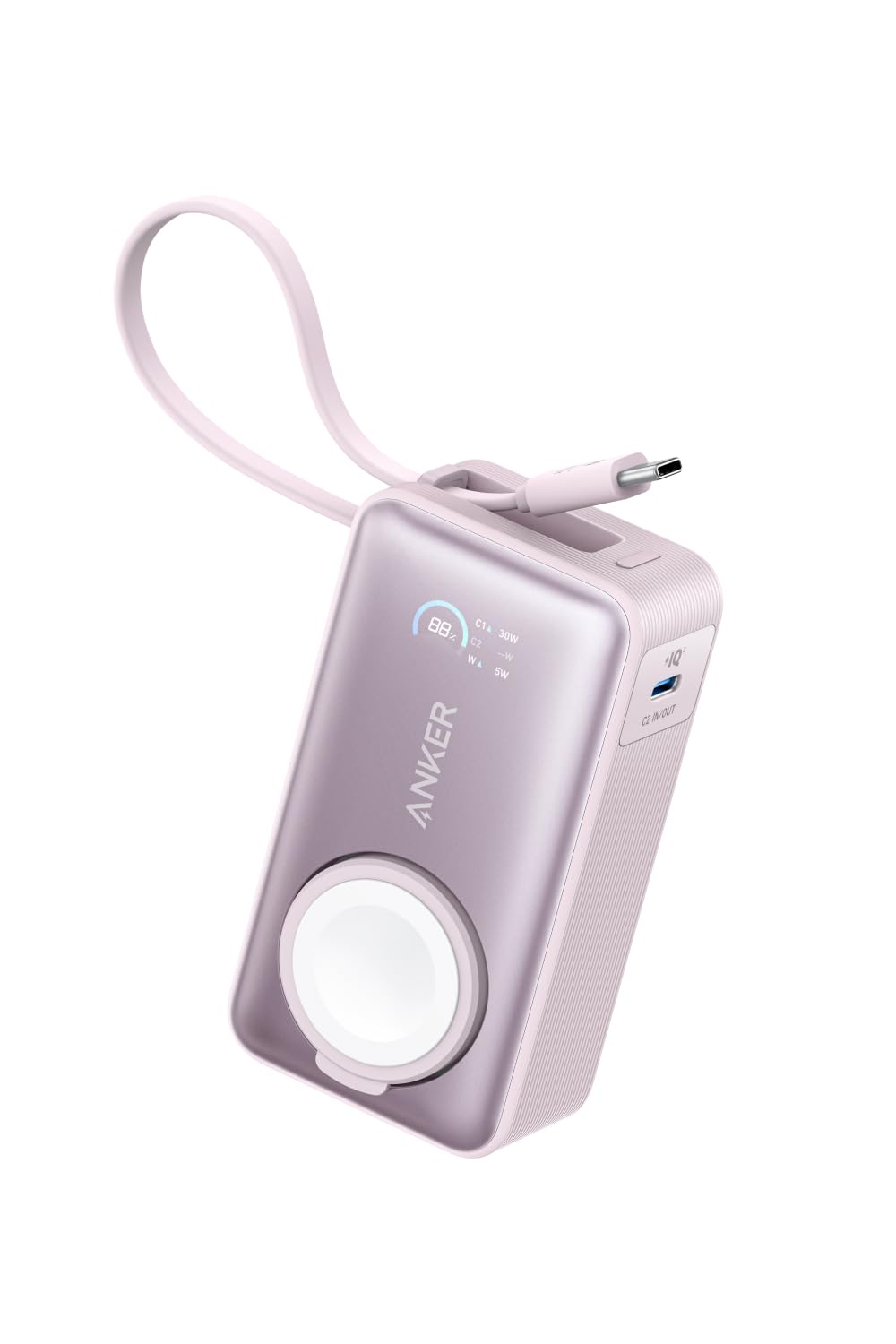 Anker MagGo Power Bank (10000mAh, 35W, For Apple Watch) (モバイルバッテリー 10000mAh 35W出力 大容量 LEDディスプレイ USB-