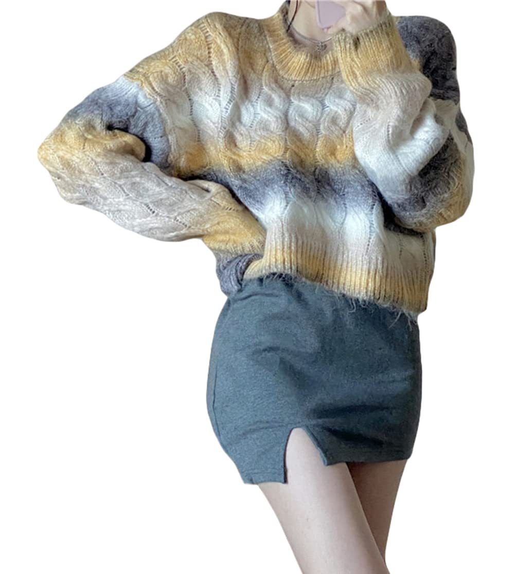 ニットセーター レディース プルオーバー 長袖 ニット トップス ショート丈 可愛い セーター 柔らかい 韓国ファッション 秋