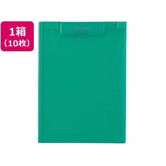 クリップボード A4タテ 短辺とじ 緑 10枚 リヒトラブ A-977U-7