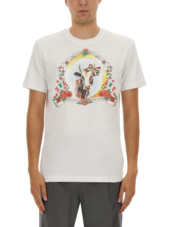 MOSCHINO Men T-Shirts 07075241 1001 WHITE