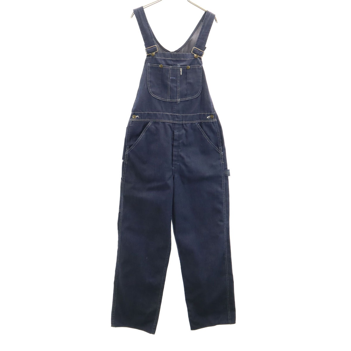 70s 80s ヴィンテージ デニム オーバーオール ネイビー ペインター メンズ 古着