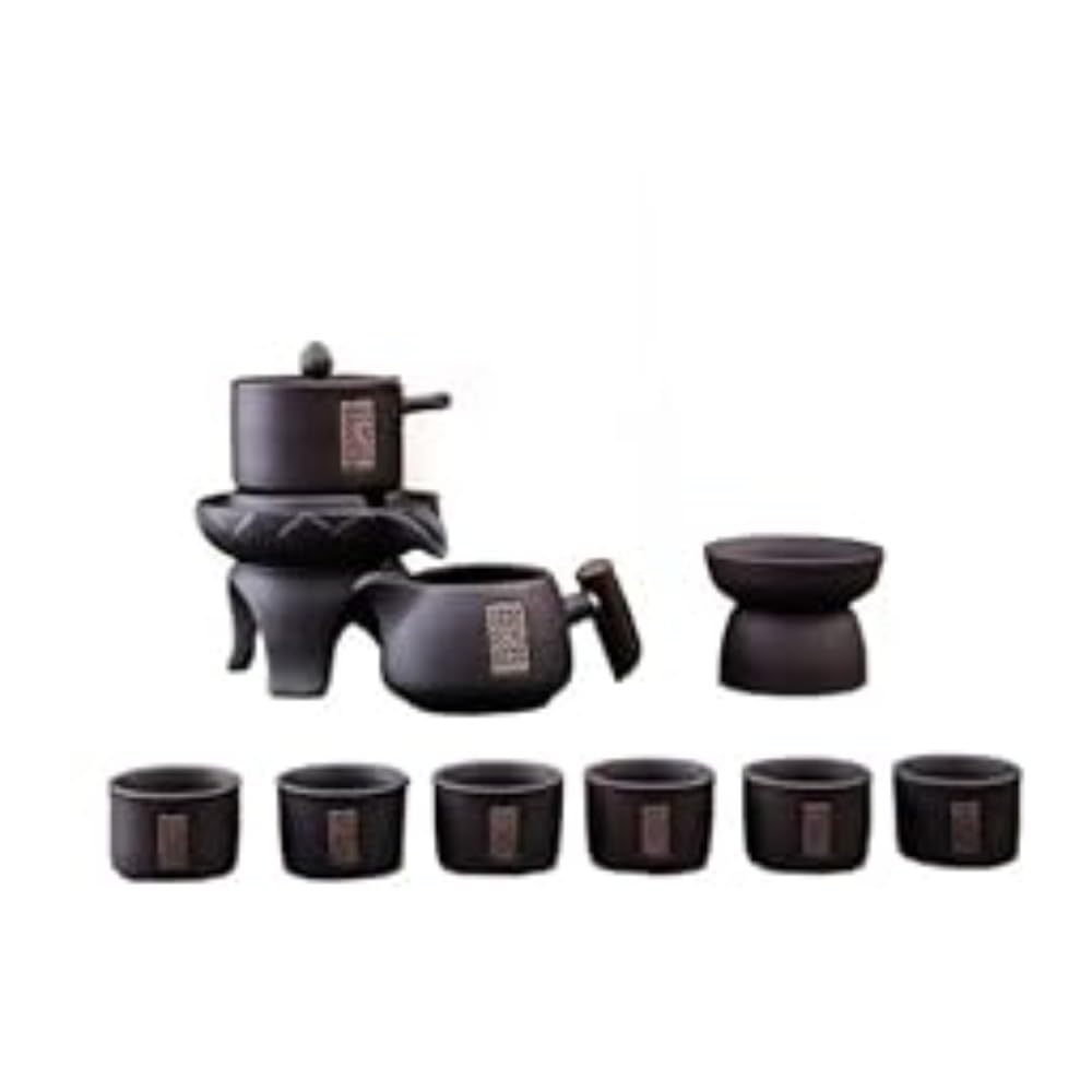 KQQK茶器セット急須・湯呑み・茶盤付き中国茶対応ギフト贈答用リビングホームパーティー中国インテリア (B)
