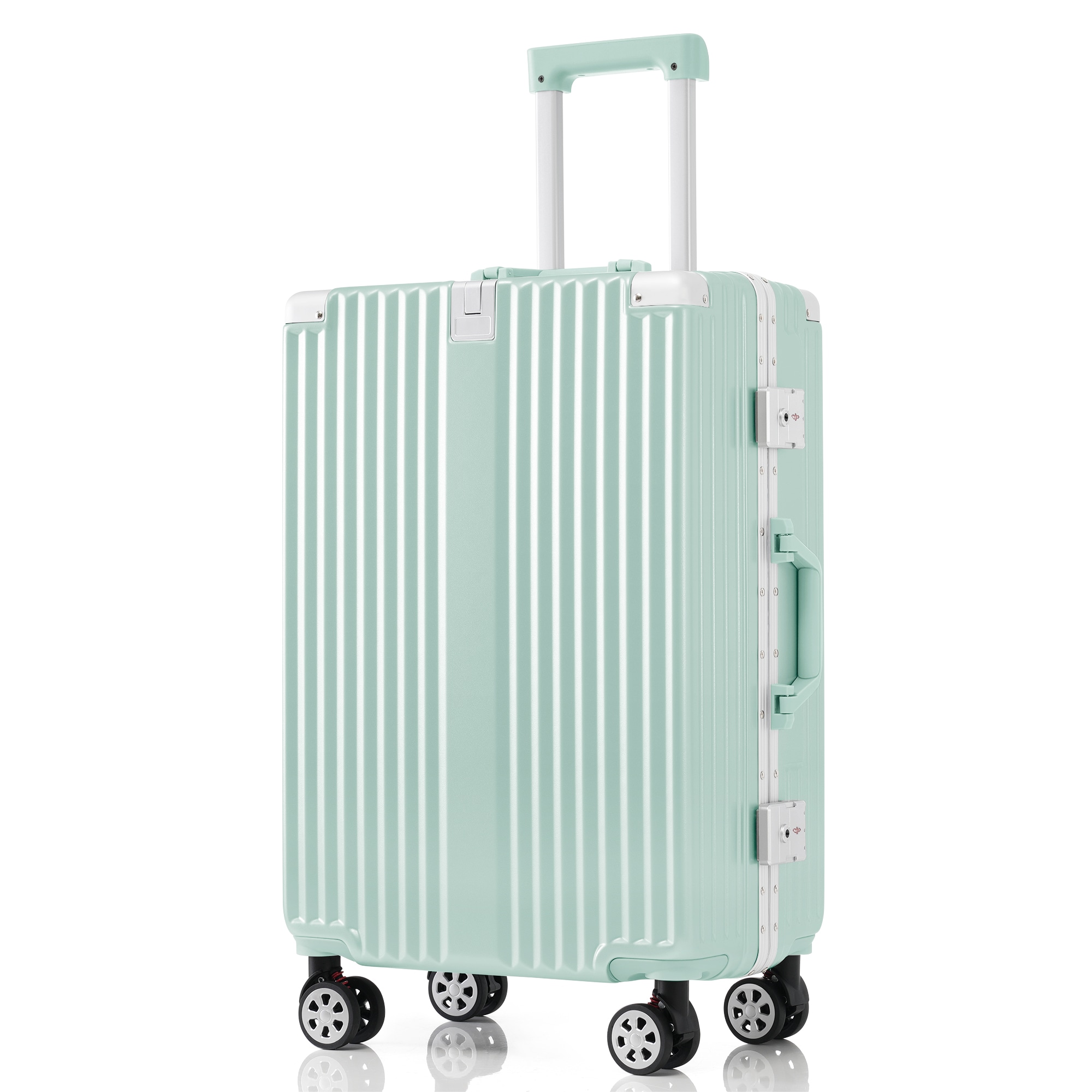 スーツケース Lサイズ フレームタイプ アルミ USBポート付き カップホルダー フック式底足 ストッパー付き キャリーケース キャリーバッグ 軽量 おしゃれ 静音 海外 高級感 TSAロック 大型