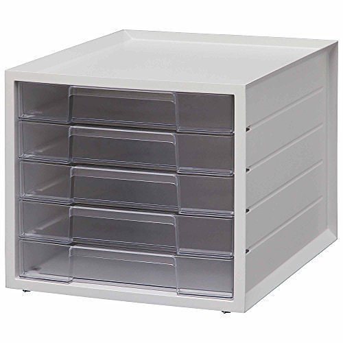 （まとめ買い）レターケース 浅型5段 ホワイト LCJ-5M [x3]