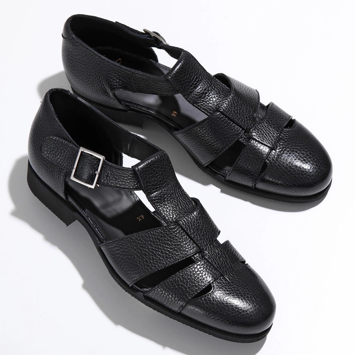 FERRANTE フェランテ グルカサンダル GURKHA RASTY メンズ ストラップ シュリンクレザー 靴 NERO