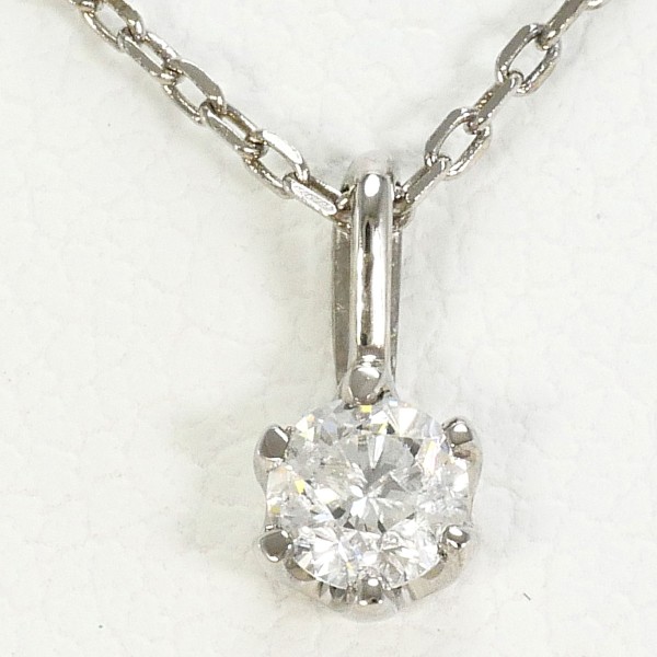 K10 10金 WG ネックレス ダイヤ 0.10 中古