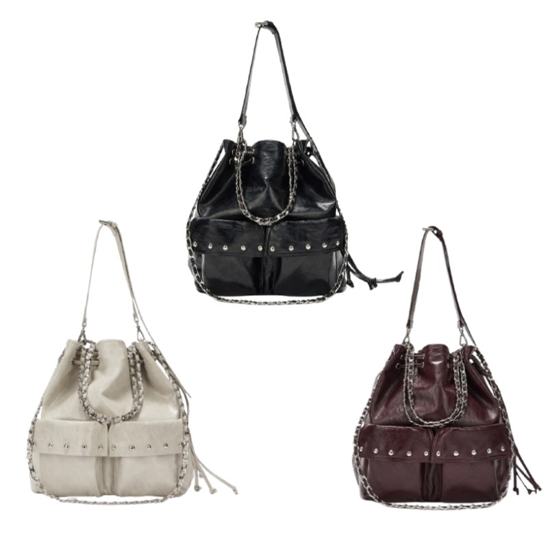 5-WAY STUD POCKET MULTI BAG スタッド ポケット マルチ ショルダー バッグ (3カラー)