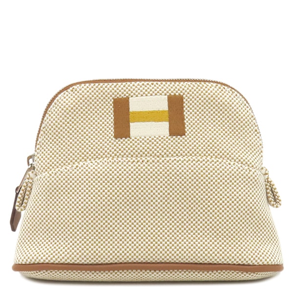 エルメス ポーチ ボリードポーチ カザック ミニミニ コットン ミエル シルバー金具 ナチュラル H103970M 06 【箱】【中古】