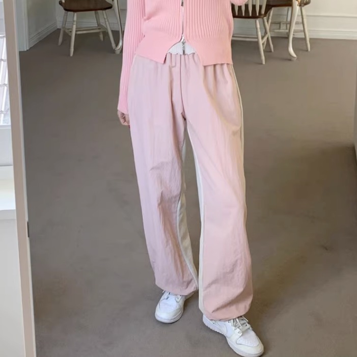 レディース パンツ ボトムス ジャージ ストレートパンツ ロング フルレングス ワイド ストレート 裾ドロスト ポケット 2way バイカラー 配色 薄手 異素材ミックス シンプル カジュアル 11,824円