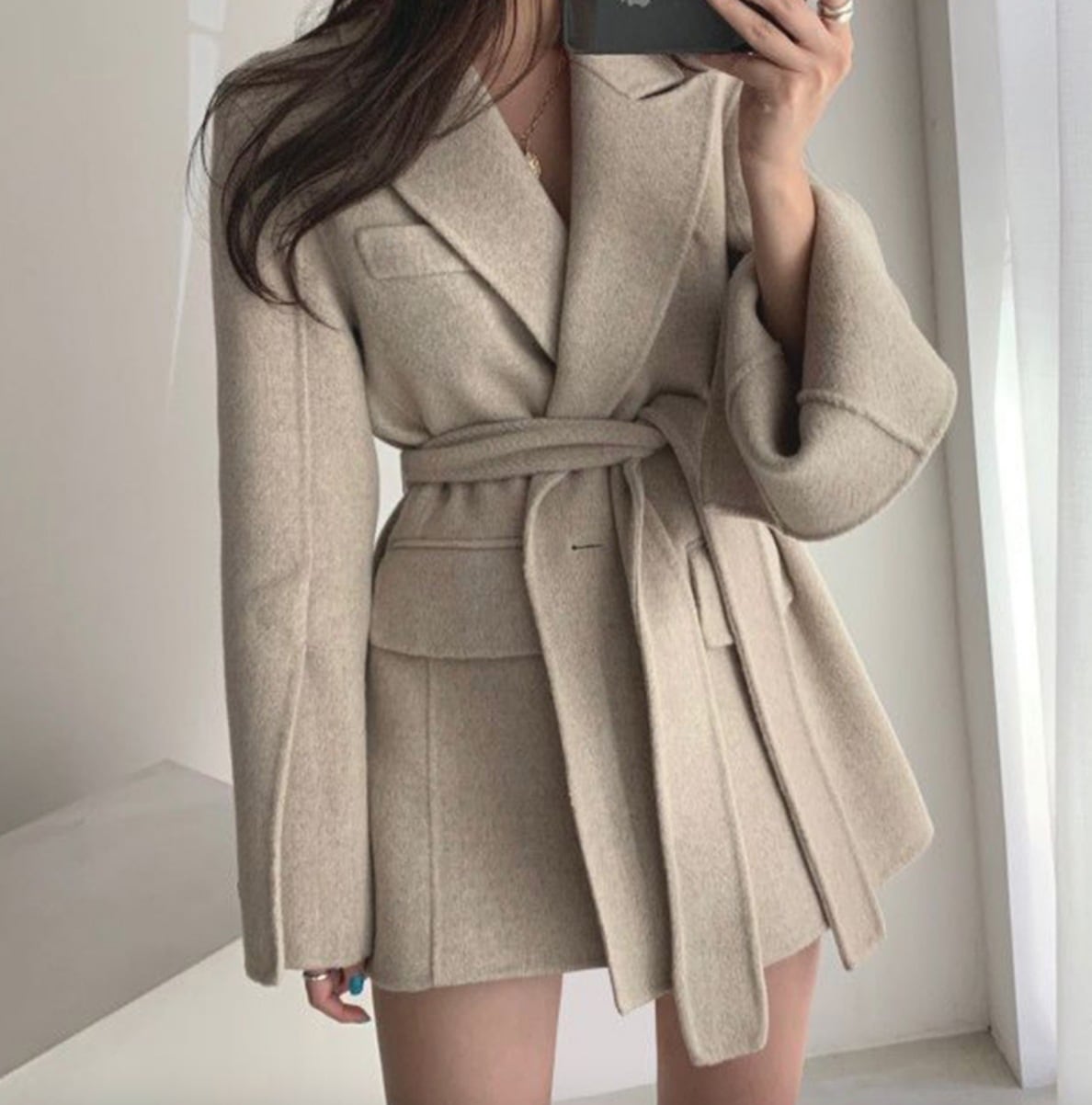 コート テーラード ジャケット ショート ミニ 膝丈 Aライン フレア リボン ウエストベルト かわいい 大人可愛い きれいめ クール シンプル 上品 おしゃれ オフィス 通勤 モテ 黒 5,825円