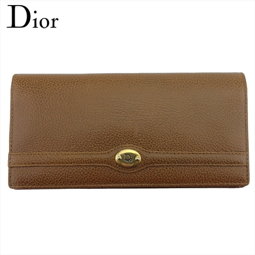 ディオール 長財布 ファスナー付き 財布 レディース メンズ ロゴプレート Dior 中古