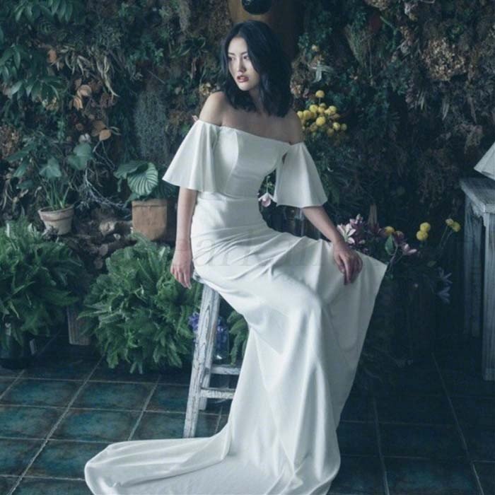 ブライダルドレス リゾートドレス ウェデイングドレス 結婚式 花嫁 二次会 可愛い シンプル ワンピース 森ガール 旅行 前撮りドレス 新婚旅行 挙式 コンサート