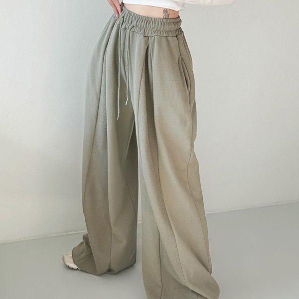 Hスタイル(PT)ワイドデキパンツ 春 レディース バンディングパンツ ワイドパンツ ストレートパンツ トレーニングパンツ スラックス デイリー