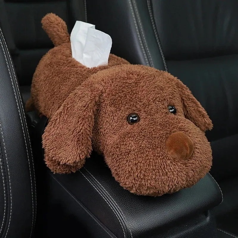 【まとめ買い価格 10セット1配送】クリエイティブデザイン創意的な車載手すり箱ティッシュ箱抽選キャラクター可愛い自動車ティッシュケース掛式車内装飾用品大全大耳犬